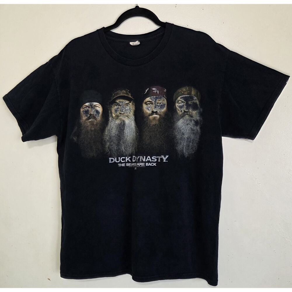 Duck Dynasty T Shirt Beards Are Back Mens L Black Gildan A&E Television Show